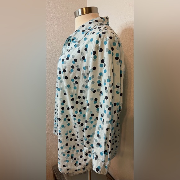 💕Sag Harbor Button Down, Polka Dot Blouse. Size 3X - Picture 4 of 8